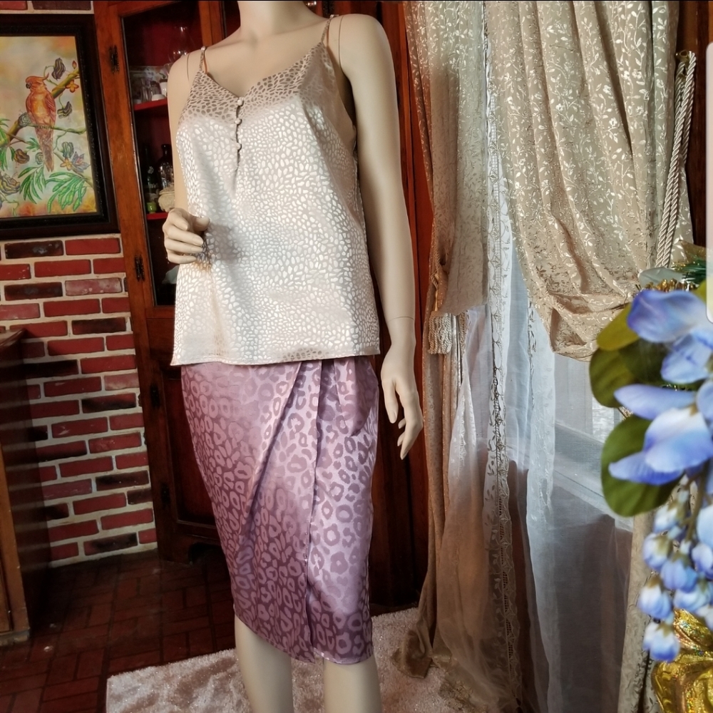 Mauve, Jacquard, Leopard Wrap Skirt - Picture 10 of 16